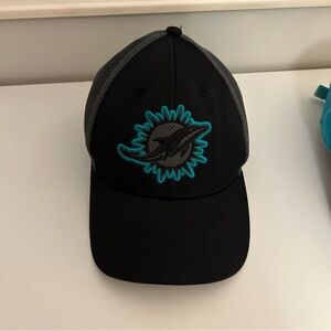NFL Black and Gray Hat with Teal Emblem - Florida Dolphins
